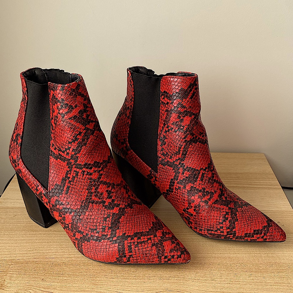 Red Snake Skin Heels